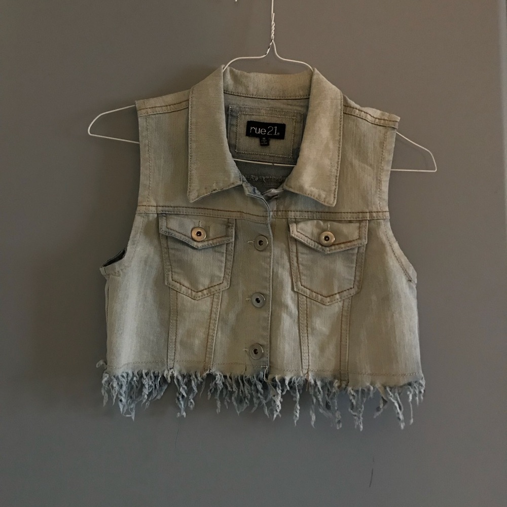 Cropped Jean Vest
